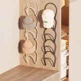 木格格挂帽子收纳整理神器衣柜门后衣帽挂钩收纳包包围巾多层挂架置物架 5环黑色无痕钉2+粘贴*1+铁挂钩*1