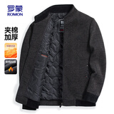 罗蒙（ROMON）加棉夹克男式短款立领厚款保暖26年商务休闲外套男京东自营2XL