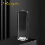 MARTIGUES 双层玻璃套装家用水杯隔热加厚杯耐热泡茶杯客厅水壶杯架套装 高款 直款 330ml 1只