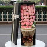 艾斯维娜情人节鲜花速递红玫瑰礼盒花束生日礼物表白全国同城配送 33朵粉玫瑰礼盒