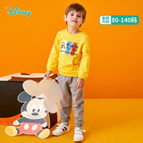 迪士尼宝宝（Disney Baby）迪士尼童装男童套装萌趣米奇宝宝卫衣套装纯棉 黄色 5岁/身高120cm