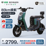 绿源（Luyuan）电动车48V24A新国标电动自行车锂电通勤代步车 液冷电机   K5 魔幻绿