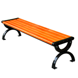 来瑞成公园休息椅 木质长椅 铸铝公园椅户外长椅防腐实木塑木靠背休闲椅 1.8米高级塑木方凳款