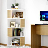 帅力书架 书房墙角小书柜转角储物收纳置物架子四层角柜双色SL8269Z