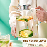 天喜（TIANXI）凉水壶大容量玻璃杯冷水壶耐高温防爆家用凉水杯茶具果汁 【单壶+清韵水杯*2】1800ml