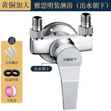 华厦金牛全铜明装淋浴冷热水龙头混水阀浴室热水器混合阀开关花洒淋浴套装 反向明装全铜加厚款