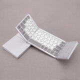 虎克 HK100无线三蓝牙折叠键盘（Type-C·数字键·触控板）迷你便携手机平板笔记本电脑键盘鼠标 银白色-单键盘
