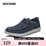 斯凯奇（Skechers）帆布鞋男士商务休闲鞋子66387 BLU蓝色 42 