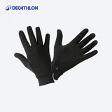 迪卡侬手套秋冬季男女跑步健身骑行保暖运动全指五指（新老款随机发货） 黑色 L