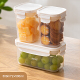 dehub食品级带冰保鲜盒便携外带移动小冰箱自带冰便当盒户外野餐水果盒 【白色300ml*2+500ml】