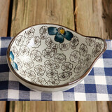 LICHEN日式陶瓷异形料碟酱醋碟调味碗和风系列餐具釉下彩手绘 蓝富贵把手味碟