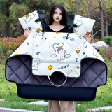 火炬人 电动车挡风被防寒保暖男女秋冬季加厚电瓶车挡风被摩托车防风罩 25米色云朵兔-带脖（加绒加厚）