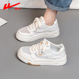 回力小白鞋女2025新款网鞋女春夏季透气鞋子厚底百搭运动休闲学生板鞋 米卡其（网面透气） 37