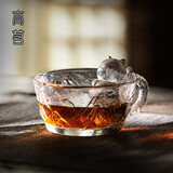 高茗（gaoming） 高茗 琉璃茶杯故宫御猫杯耐热玻璃主人杯单杯个性创意喝茶小杯可爱茶盏 朕的江山杯