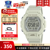 卡西欧（CASIO）全国联保手表女时尚休闲商务简约钢带皮带树脂带石英腕表女神礼物 LWS-2200H-8A(运动计步+秒表)