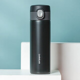 乐扣乐扣（LOCK&LOCK） 轻量弹盖保温杯简约便携女士学生水杯情侣杯子304不锈钢茶杯 黑色