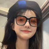 贞喜气太阳镜墨镜黑框渐变镜片男女开车太阳眼镜遮阳驾驶户外骑行 渐变墨镜【黑框落日红】