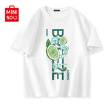 名创优品（MINISO）纯棉t恤男夏季2024新款衣服青少年亲肤透气时尚宽松大码冰感短袖 白色(大清凉夏季) 3XL(体重180-205斤)