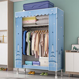蜗家布衣柜家用简易衣柜大号加粗全钢架合金衣柜出租屋双人收纳挂衣柜 城堡铁塔【长84cm-全合金接口】