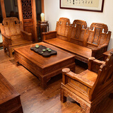 品木客红木家具 非洲花梨（学名:刺猬紫檀）实木沙发组合新中式仿古客厅家具整装冬夏两用象头沙发 加厚象头六件套（113） 其他