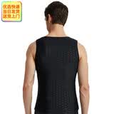 泳劲（YONJEN）鲨鱼皮男士游泳衣 游泳背心 男泳衣 游泳上衣 防晒保暖遮盖 Y1551 常规背心 2XL (1.70米/130斤)