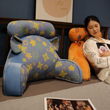 蒲团团冰豆豆床头靠垫软包护腰靠枕大靠背沙发抱枕床靠枕头床上看书床靠 大象(三层纱提花) 70cm*50cm*20cm 含枕芯 大号靠枕