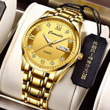 卡慕迪新款商务多功能全自动手表男士钻石防水夜光日历运动商务石英手表