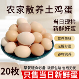云依禾农庄农家散养新鲜土鸡蛋 笨鸡蛋草鸡蛋 初生蛋 柴鸡蛋 20枚