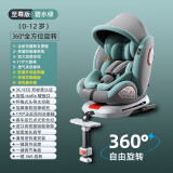 俏贝比（Qiaobeibi）儿童安全座椅汽车用0-4岁-12岁宝宝婴儿车载360度旋转i-Size认证 至尊绿【支撑腿+脚踏版+遮阳棚】