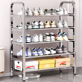 韵感不锈钢鞋架门口多层家用出租房经济型收纳鞋柜宿舍加粗鞋架置物架 四杆加固 五层75cm