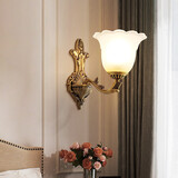 可洛 美式全铜吊灯欧式奢华客厅灯餐厅卧室书房别墅楼梯灯饰灯具 单头壁灯（直径20cm 高度29cm）