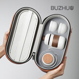 不拙便携式旅行茶具套户外功夫茶具家用全套茶壶泡茶办公室高端 1-白言启带盘旅行套装