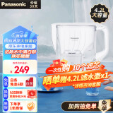 松下（Panasonic）过滤净水器 家用滤水壶 净水壶 厨房自来水过滤净水器  免安装4.2L水壶 TK-EUNP51W（白色）