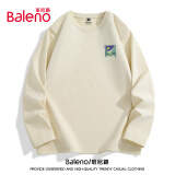 班尼路（Baleno）长袖t恤男220G重磅秋季潮流大码透气圆领上衣青少年宽松纯棉长t