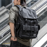 墨一大容量背包男士双肩包大学生书包电脑包短途旅游出差旅行包登山包 黑色