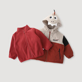 巴厘小猪宝宝冬季保暖男童大衣三合一加厚外套女童超萌可爱儿童冬装 夕阳红 120