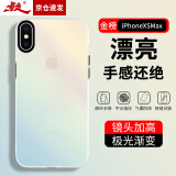 暴走 适用苹果xs max手机壳iphone xs max保护套 硅胶软边简约半透明全包防摔镭射渐变高级感磨砂硬壳