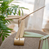 掬涵平衡竹蜻蜓茶道摆件手工怀旧风工艺品茶室雅玩桌面精致装饰品礼物 竹蜻蜓 (原色)