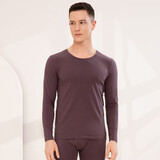 好波秋衣秋裤女男薄款棉秋衣红内衣套装情侣女打底内衣女套装HLL2111 男士-棕咖 L （女165或男175）