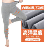 惟友加绒裤大码打底裤女加肥加大外穿加绒保暖裤 浅灰色 2XL 加大码(建议150-220斤)