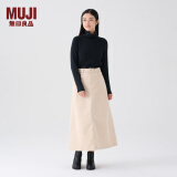 无印良品（MUJI）女式 木棉混 灯芯绒 A字裙 中长款半身裙子女款 美拉德 BE11CC3A 象牙色 M 160/66A