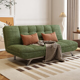 灯芯绒折叠沙发床两用客厅小户型多功能懒人沙发布艺可拆洗折叠床 复古绿（海绵款） 大三人位平铺尺寸190*140*40cm