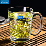 Ocean进口玻璃茶杯耐热泡茶杯带把家用待客水杯加厚大容量绿茶杯 时尚把杯315ml【单只】