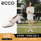 爱步（ECCO）单鞋 时尚通勤粗跟女鞋浅口方头高跟鞋 型塑290903 米色29090301378 35