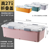 万派家用大号床底收纳箱塑料扁平整理箱抽屉式床下衣服被子带盖储物箱 【大号】【81.5*40*27】 森林绿·新【环保材质无异味】