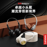 联想（Lenovo）复古潮流降噪头戴式无线蓝牙耳机 音乐游戏高音质金属千禧网红明星显小时尚头戴穿搭耳机  TH66棕