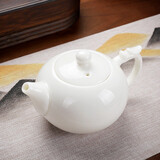 杰艺陶瓷茶具羊脂玉品茗杯功夫盖碗茶壶茶杯德化白瓷茶盏泡茶主人单杯 羊脂玉【茶壶】素白龙耳壶