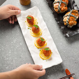 瓷鑫源不规则长方形寿司盘餐厅刺身长盘烤鱼盘甜品盘子日料摆盘陶瓷餐具 邹艺-流沙白33cm