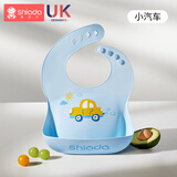 新安代 婴儿围兜 宝宝围嘴儿童小孩吃饭兜防水立体口水卡通罩衣可调节 【3D立体加大款】小汽车