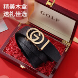 高尔夫（GOLF）男士皮带双面头层牛皮腰带男自动扣高档礼盒装中青年裤带